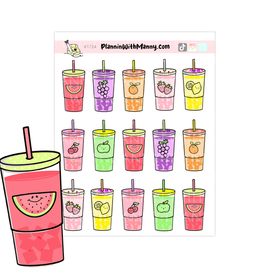 1724 Kool Tumbler Cup Planner Stickers