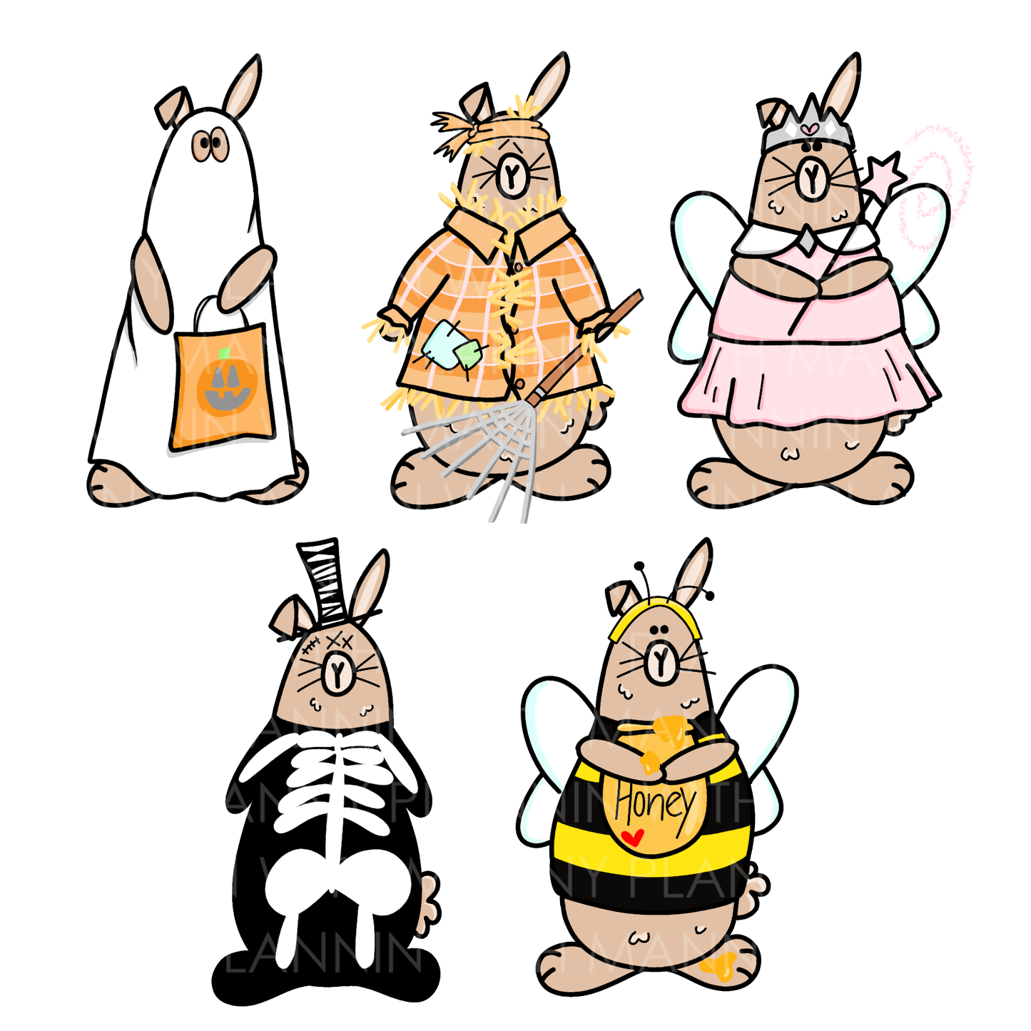 1743 Grumpy Buns Costume Party Planner Stickers