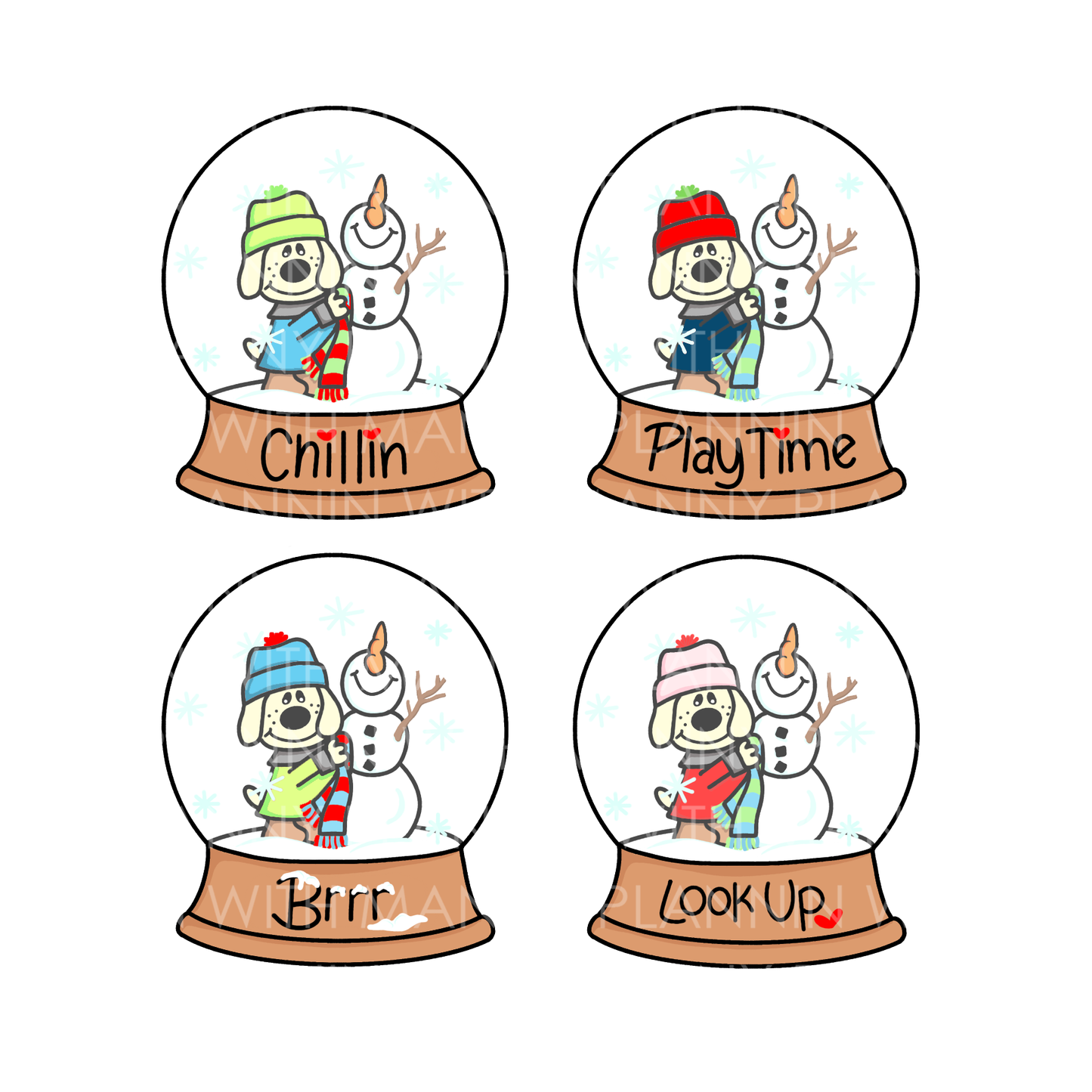 1764 Pappy Snowglobe Planner Stickers