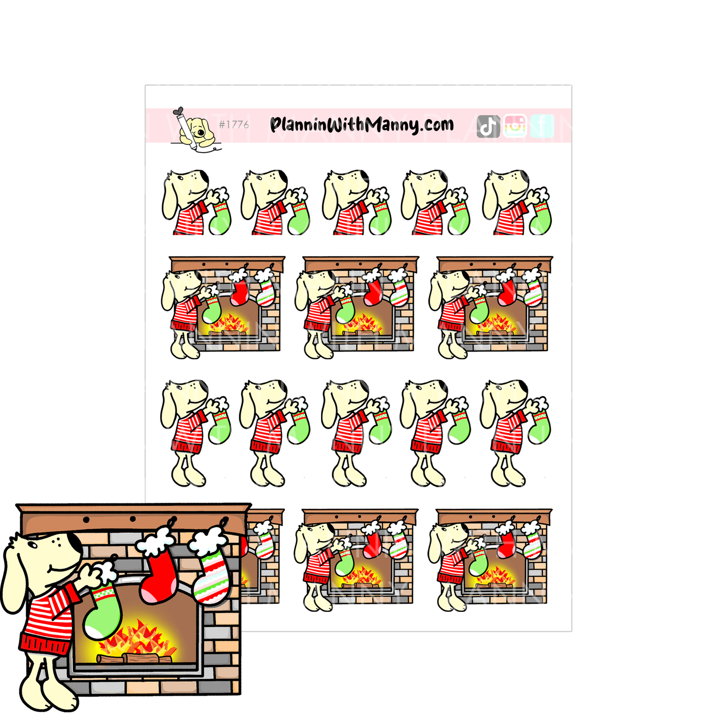 1776 Pappy Hanging Stockings Planner Stickers