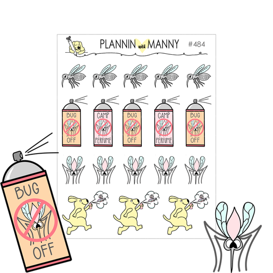 484B Bug Spray Assorted Planner Stickers