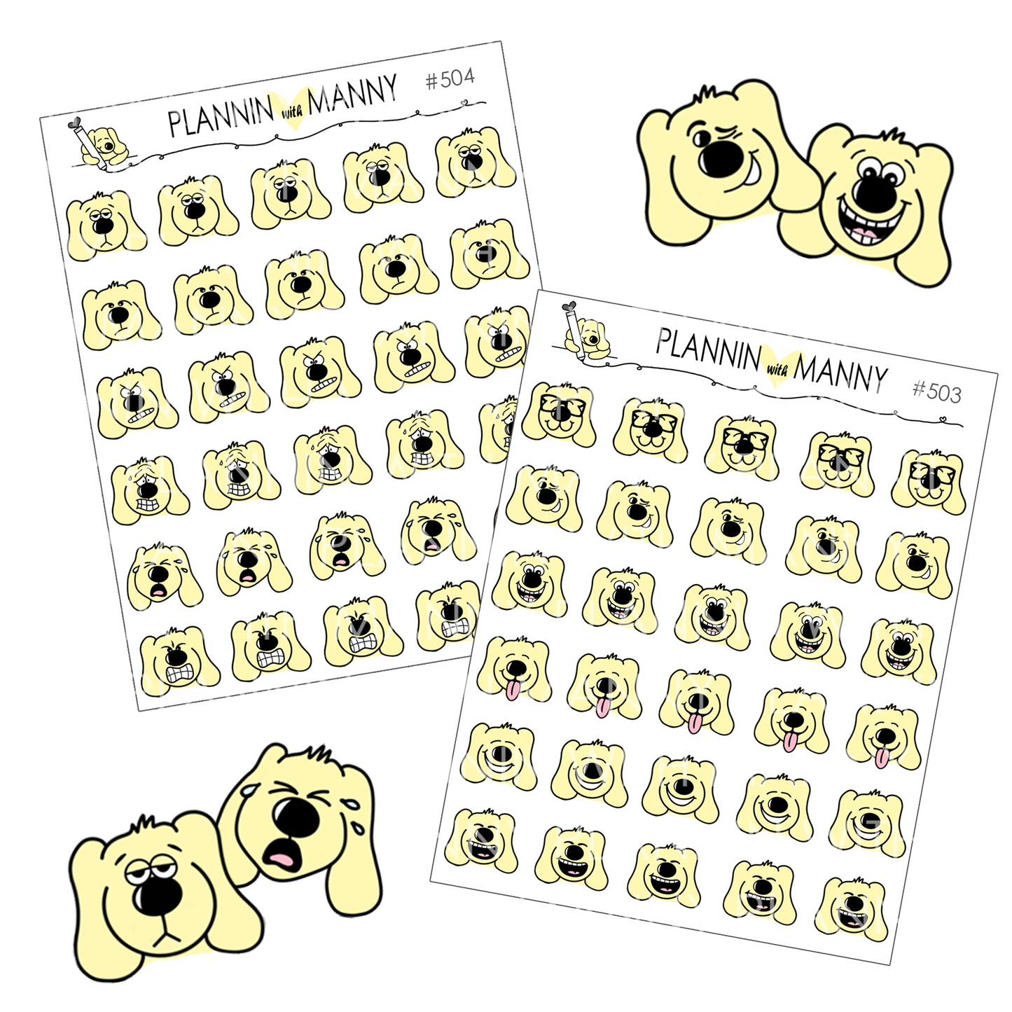 503 & 504 Moody Manny Planner Stickers