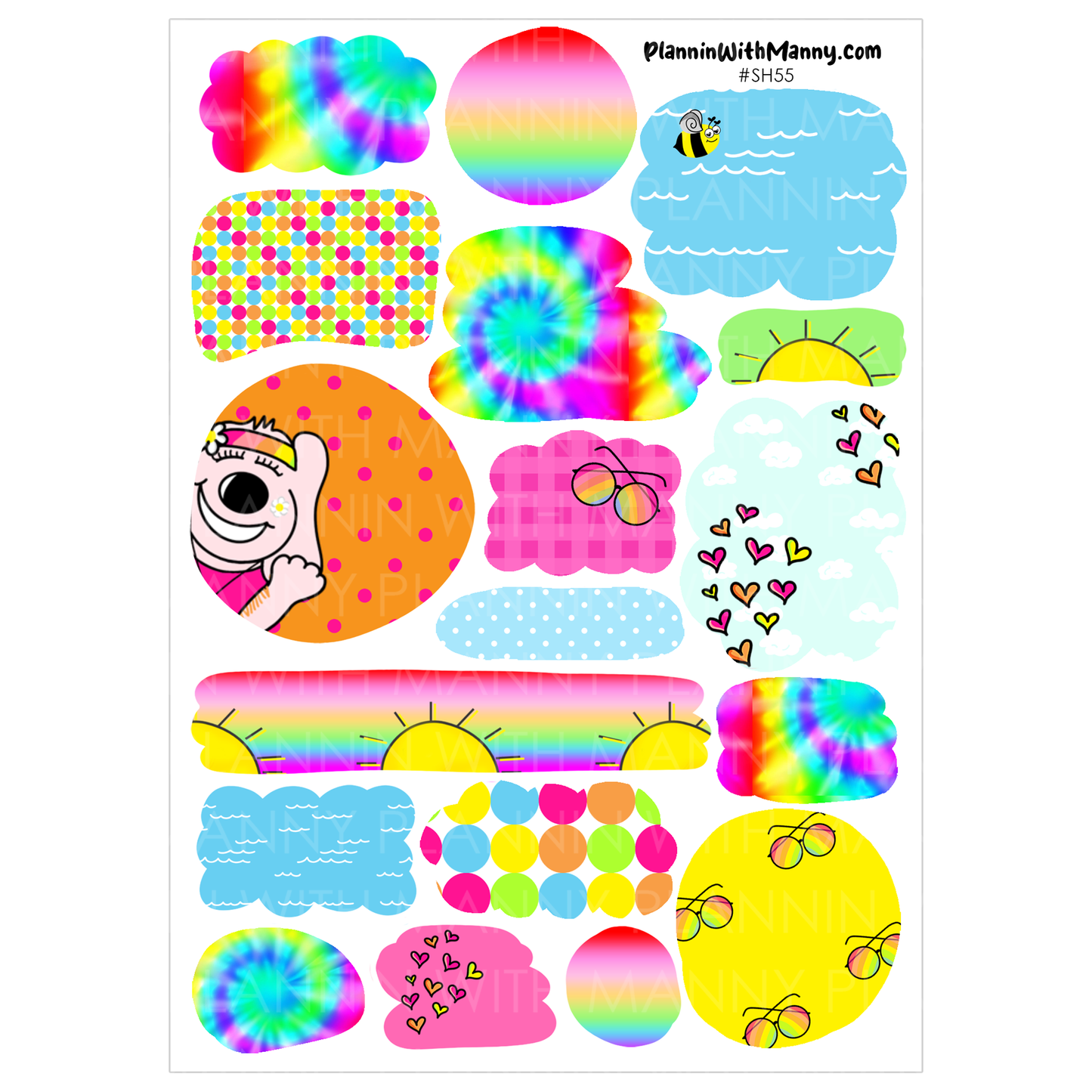 DB236 Summer of Love -Large Sticker Sheet Set