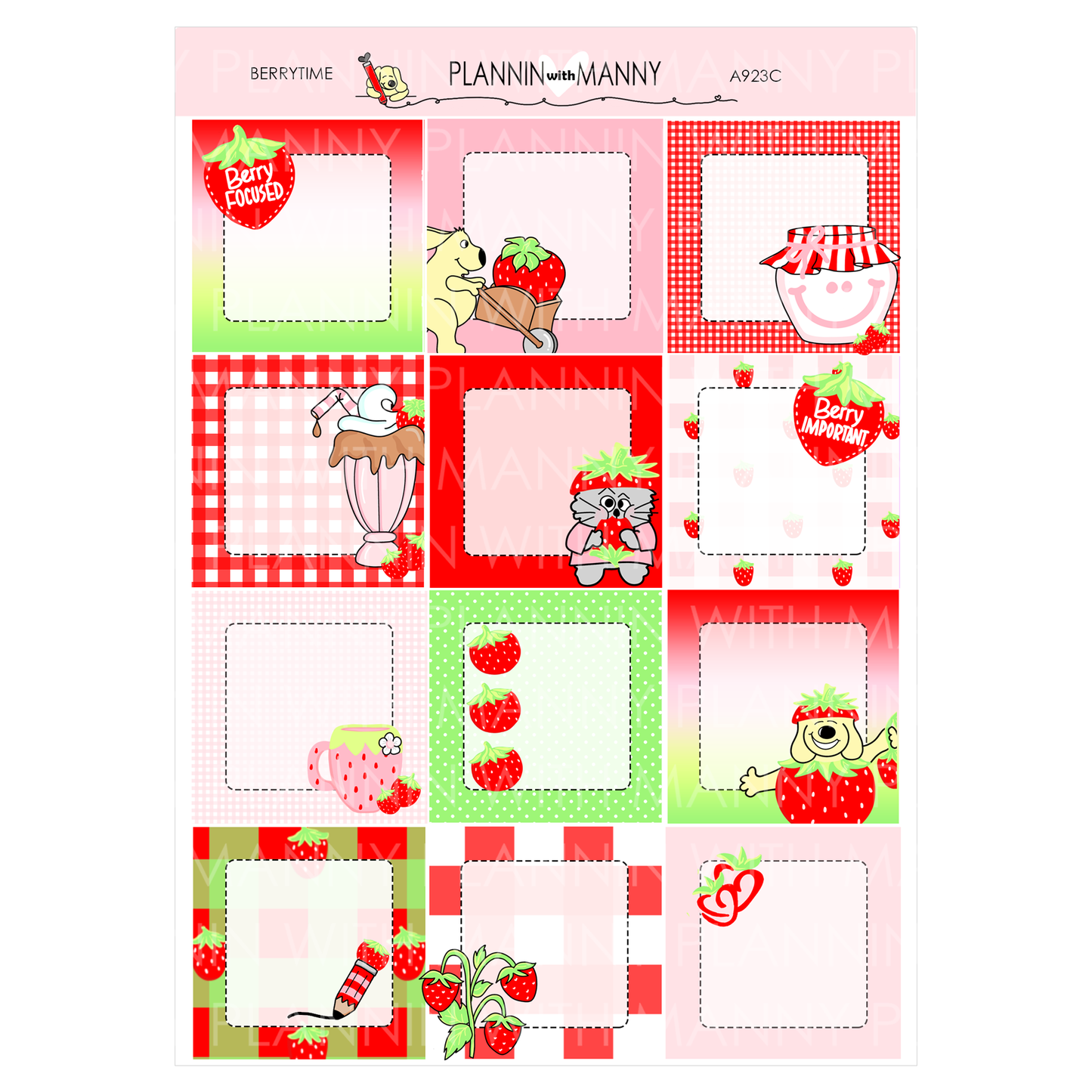 A923 ACADEMIC 5 & 7 Day Weekly Planner Kit and Hybrid Planner - Berry Time Collection