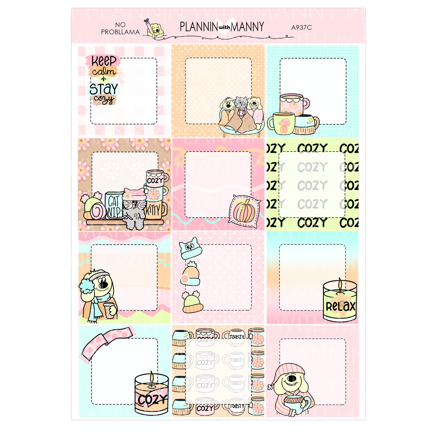 A937 ACADEMIC 5 & 7 Day Weekly Planner Kit and Hybrid Planner -Cozy Days Collection