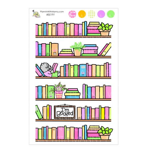 B19Y Book Shelf Planner Stickers- Book Lover Collection