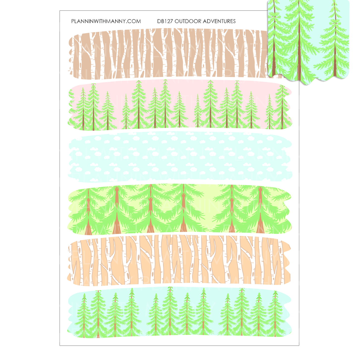 DB127 Outdoor Adventures Flag Planner Stickers