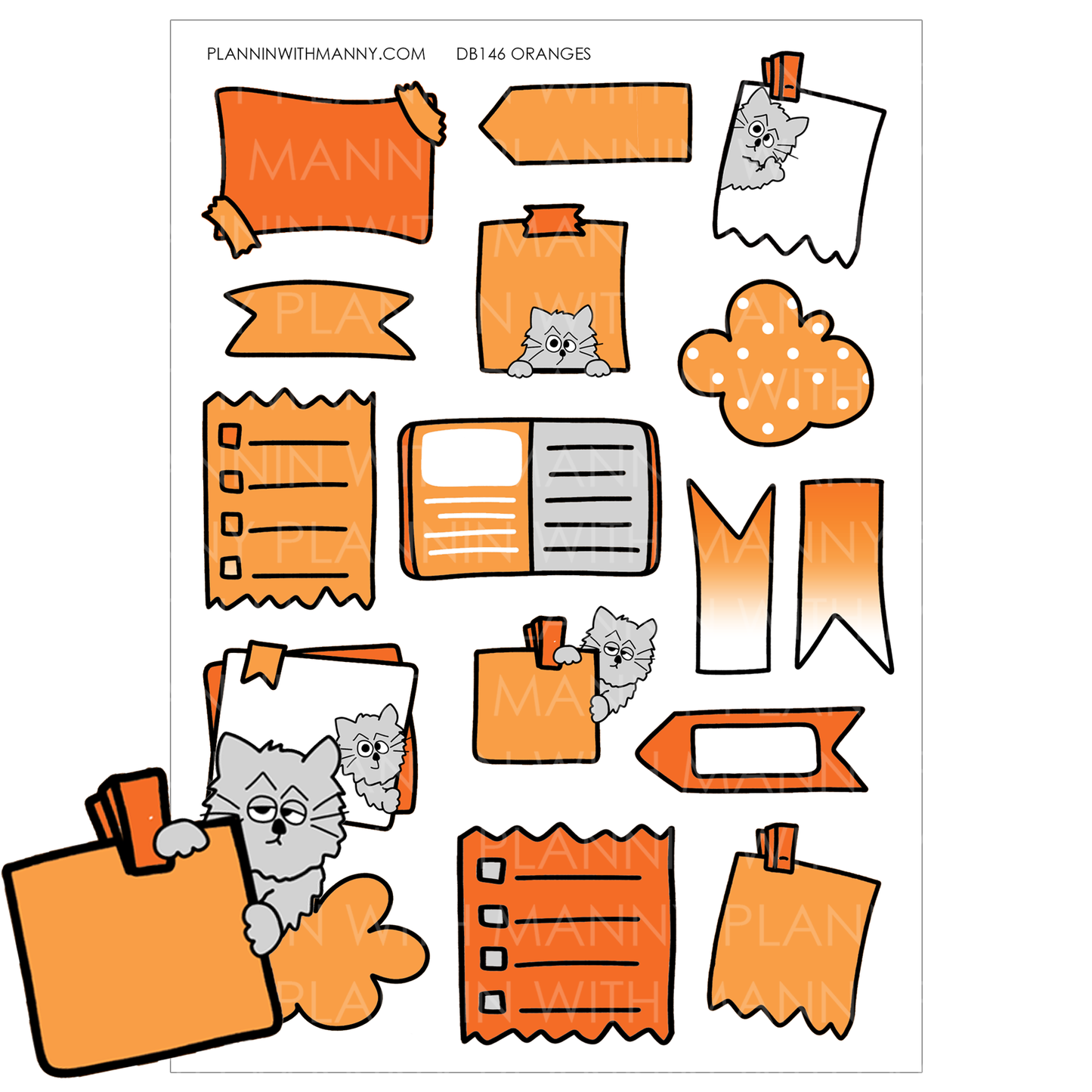 DB146 Assorted Owen Doodle Note Sticker Sheets