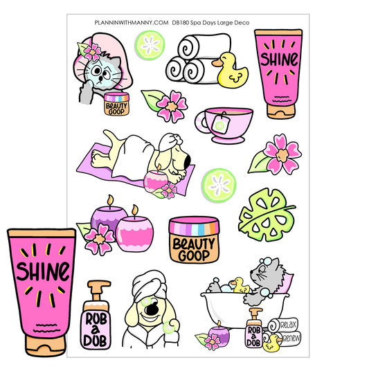 DB180 Spa Days Large Deco Sticker Sheet