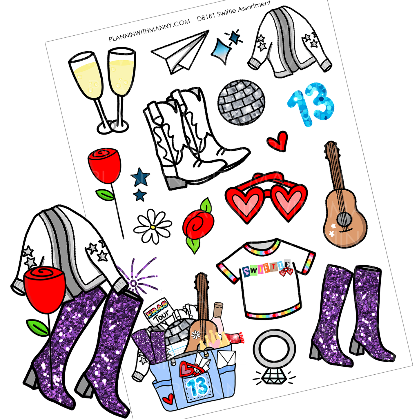 DB181 Sw*ftie Accessories - Large Deco Stickers