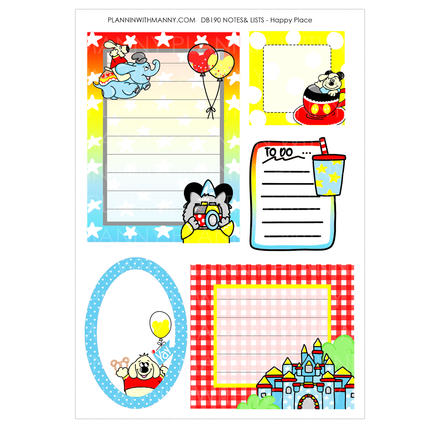 Happy Place Party -Large Sticker Sheet Set