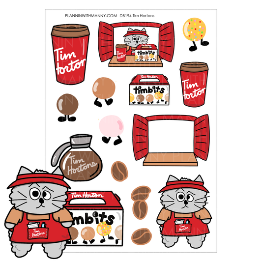 DB194 Tim Hortons's Coffee Assortment - Large Deco Stickers