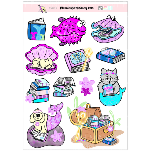 DB216 Mermaid Tales Large Deco Planner Stickers