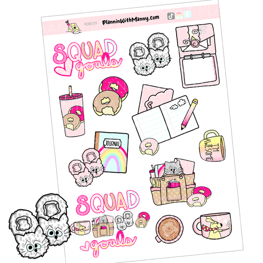 DB235 Squad Goals Large Deco Stickers