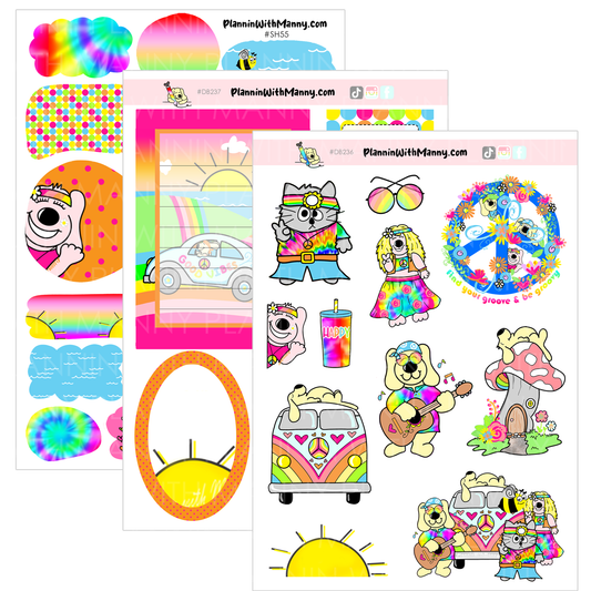 DB236 Summer of Love -Large Sticker Sheet Set