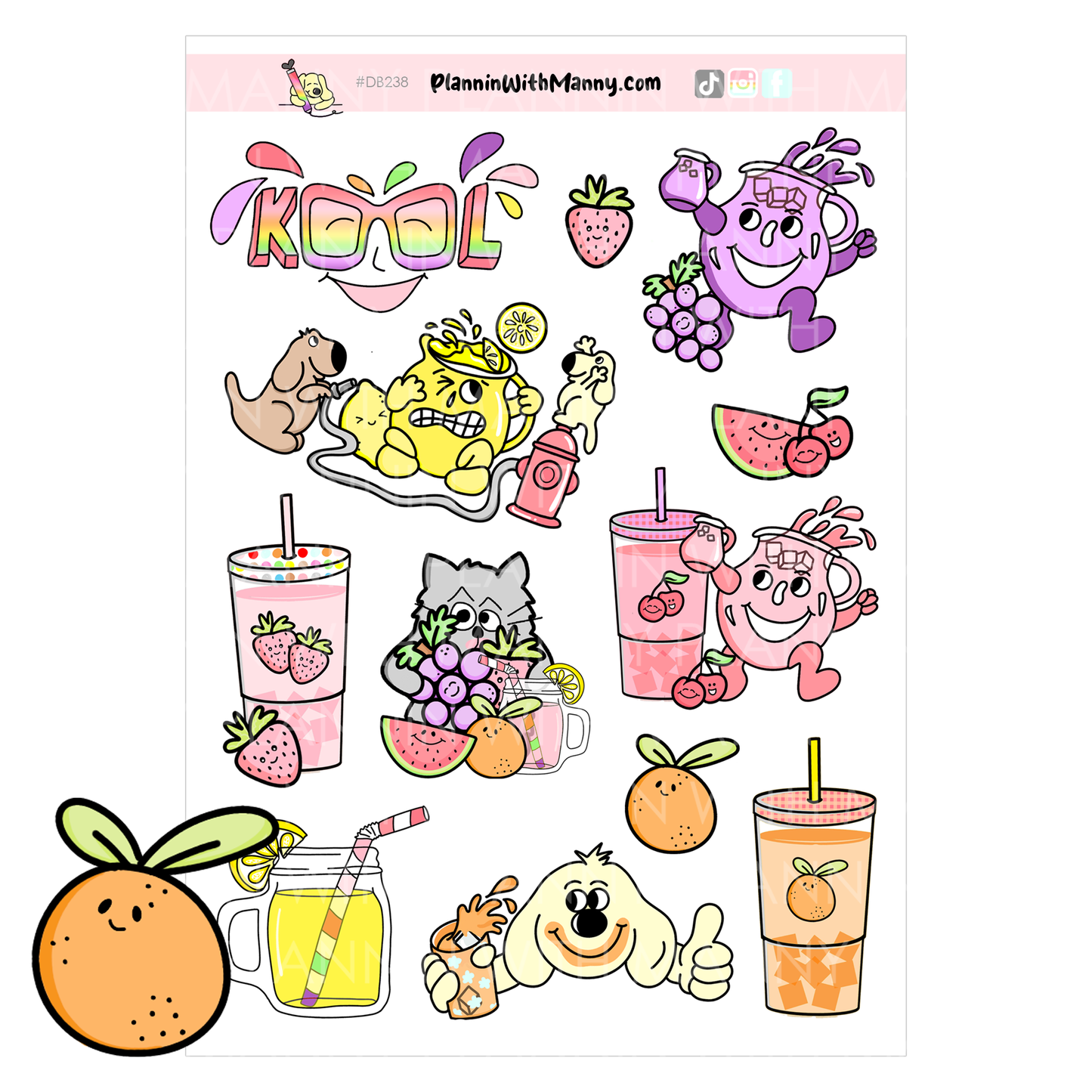 Kool-Large Sticker Sheet Set