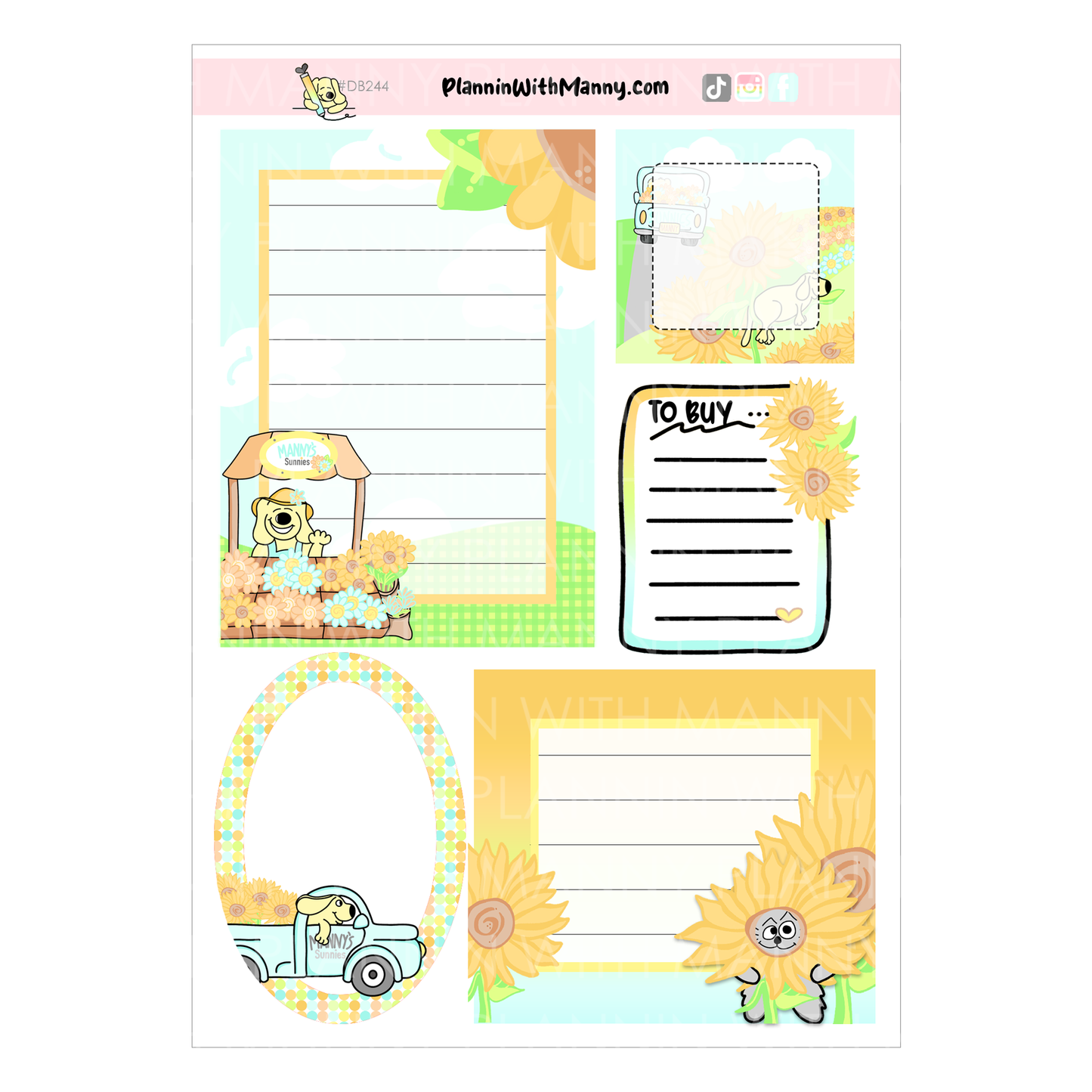 DB243 Sunnies-Large Sticker Sheet Set