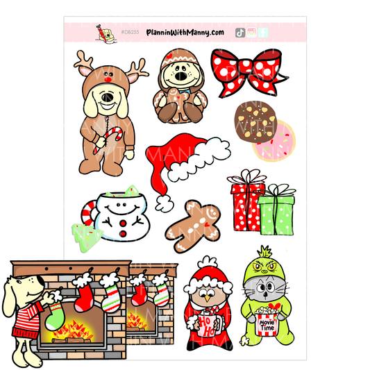 DB255 Large Christmas Character Stickers