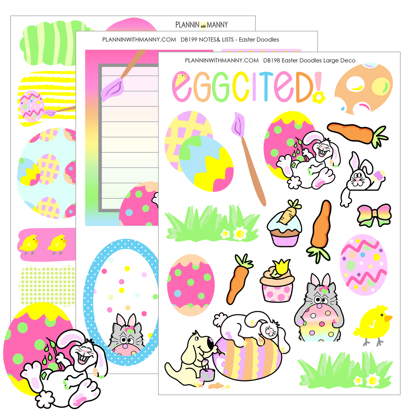 Easter Doodles -Large Sticker Sheet Set