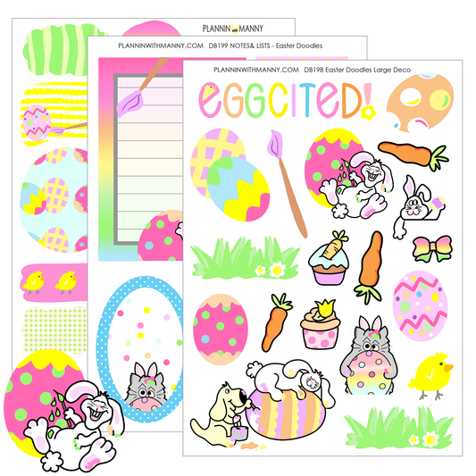 Easter Doodles -Large Sticker Sheet Set