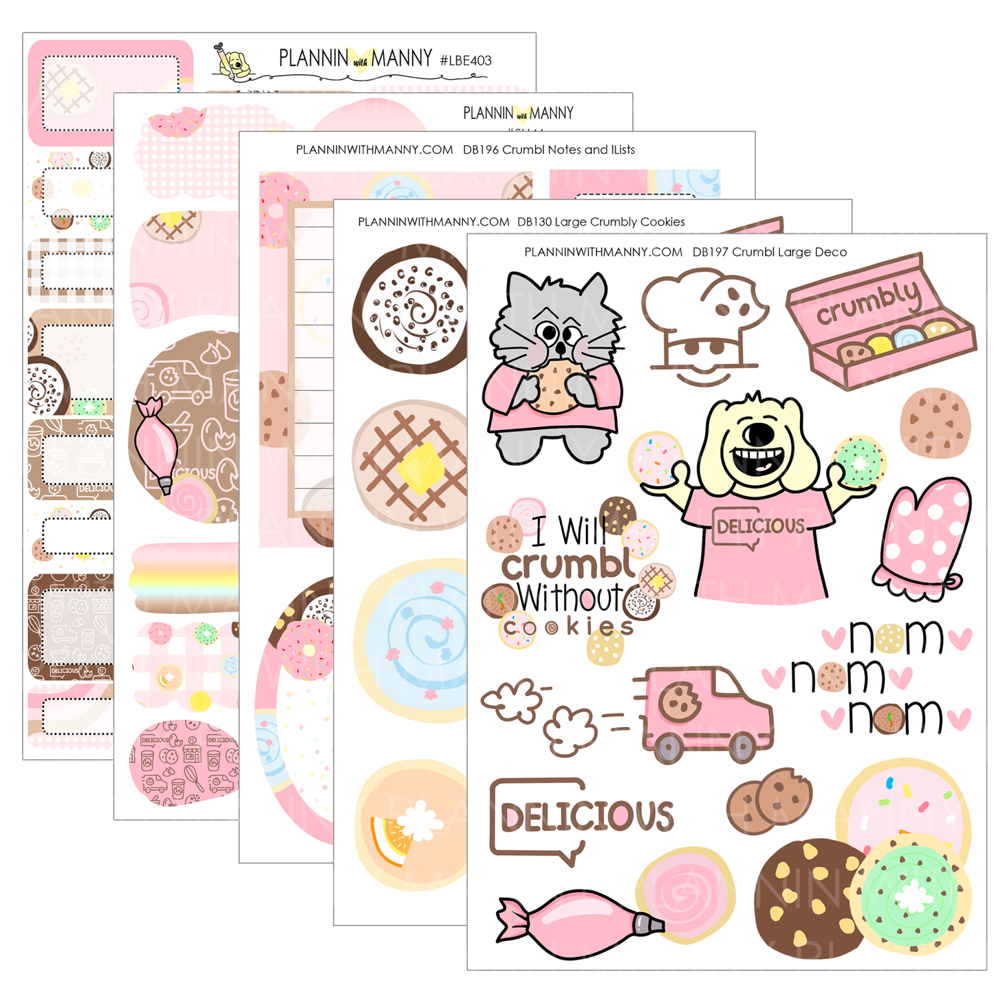 Crumbly -Large Sticker Sheet Set