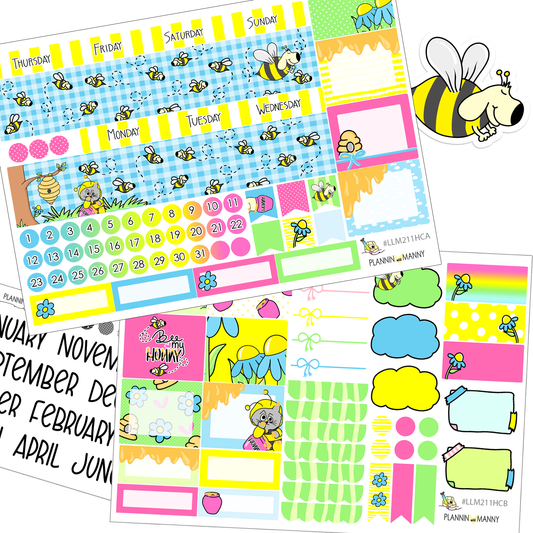 LLM211HC HOBO COUSIN MONTHLY PLANNER STICKERS - Bee My Hunny Collection