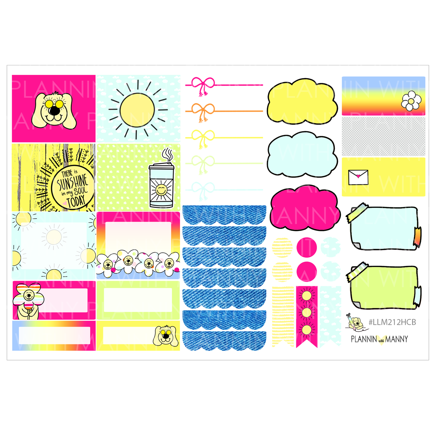 LLM212HC HOBO COUSIN MONTHLY PLANNER STICKERS -Sunshine in My Pocket Collection