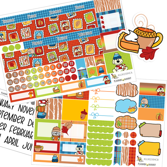 LLM230HC HOBO COUSIN MONTHLY PLANNER STICKERS - Fall Doodles Collection