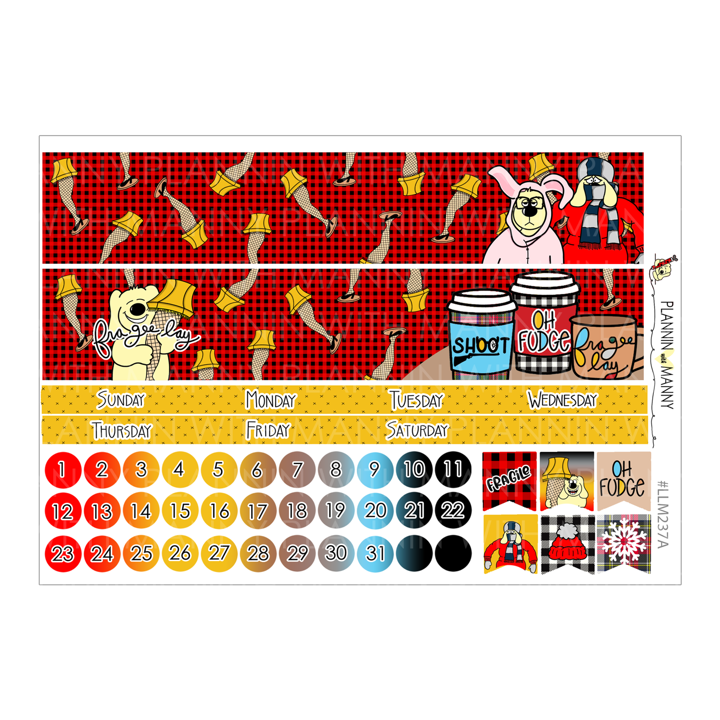 LLM237 MONTHLY PLANNER STICKERS - Christmas Story Collection