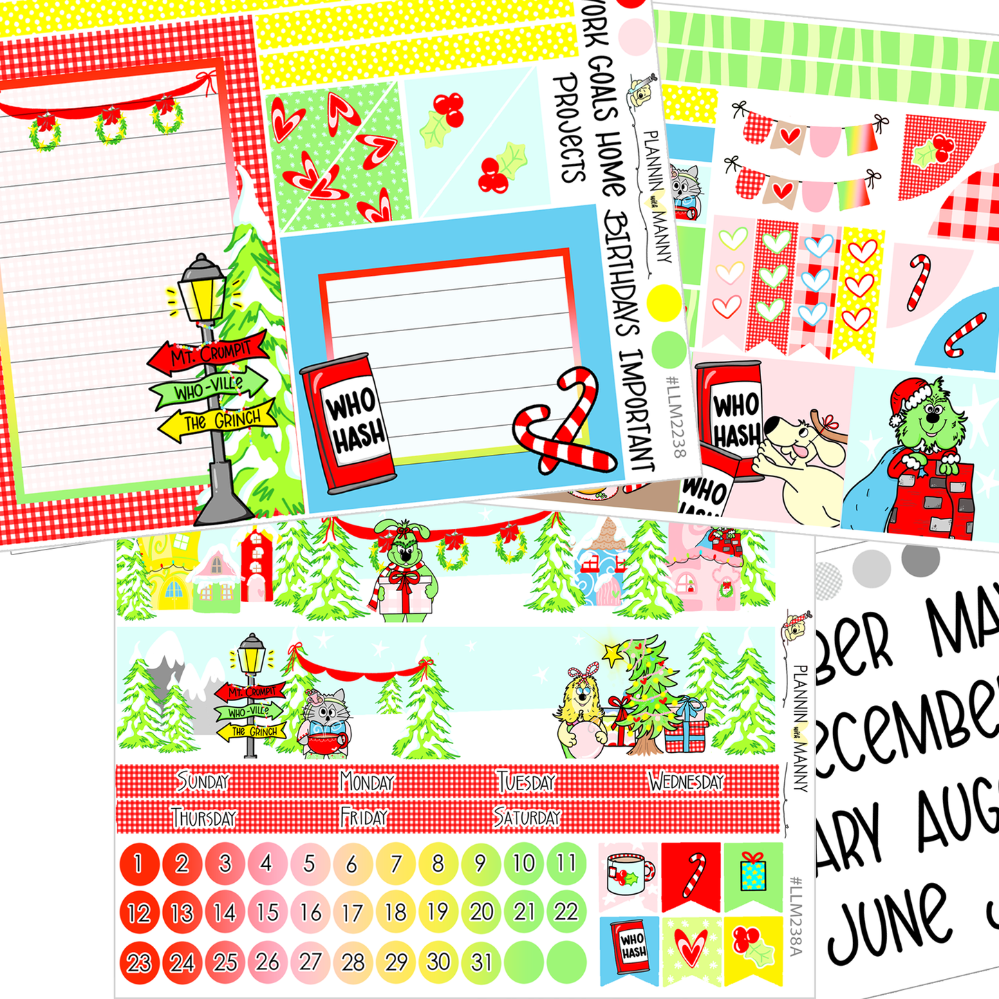 LLM238 MONTHLY PLANNER STICKERS - Whoville Collection