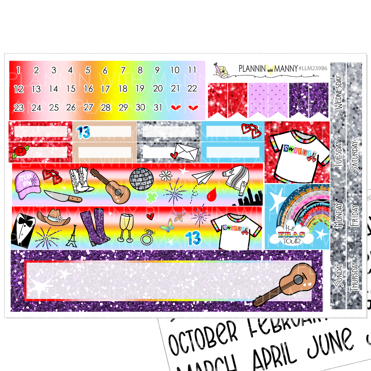 LLM239B6 Sw*ftie Love B6 Monthly Planner Stickers