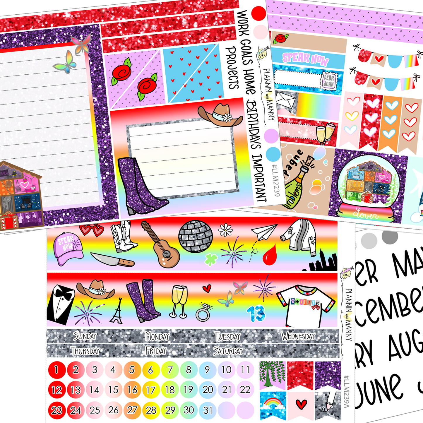 LLM239 MONTHLY PLANNER STICKERS - Sw*ftie Collection