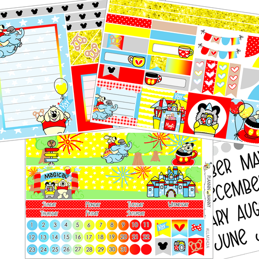 LLM242 MONTHLY PLANNER STICKERS -Happy Place Party Collection