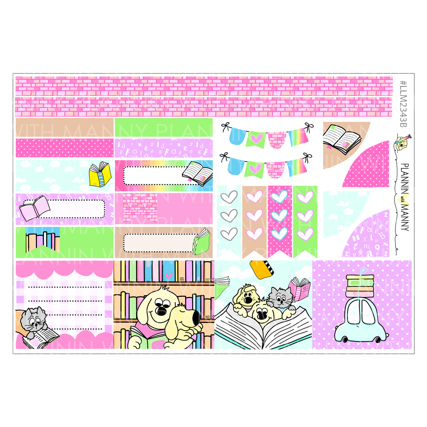 LLM243 MONTHLY PLANNER STICKERS -Book Lover Collection