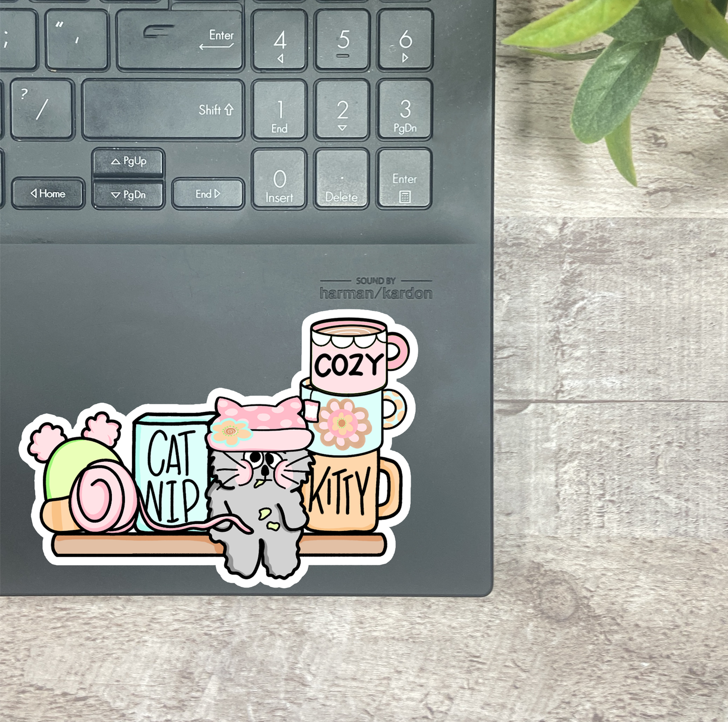 Cozy Days Owen Shelf.. Vinyl Sticker, Magnetic Bookmark, & Notecard MB123