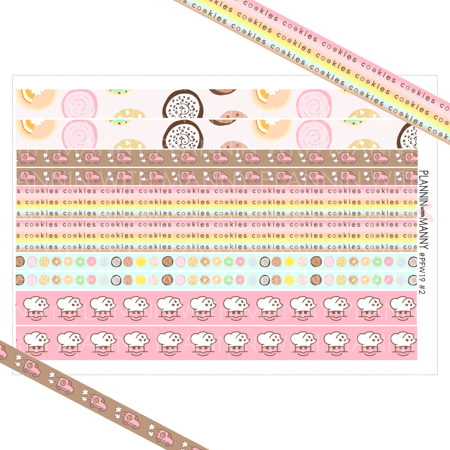 PFW19 #2 Crumbly Cookies Washi Planner Stickers