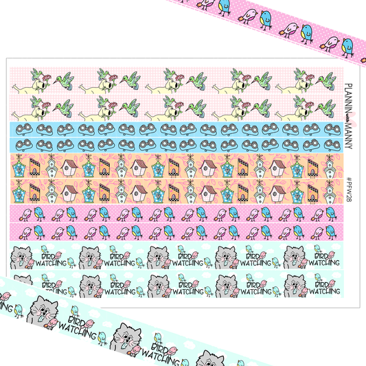 PFW28 Bird Watching Washi Planner Stickers