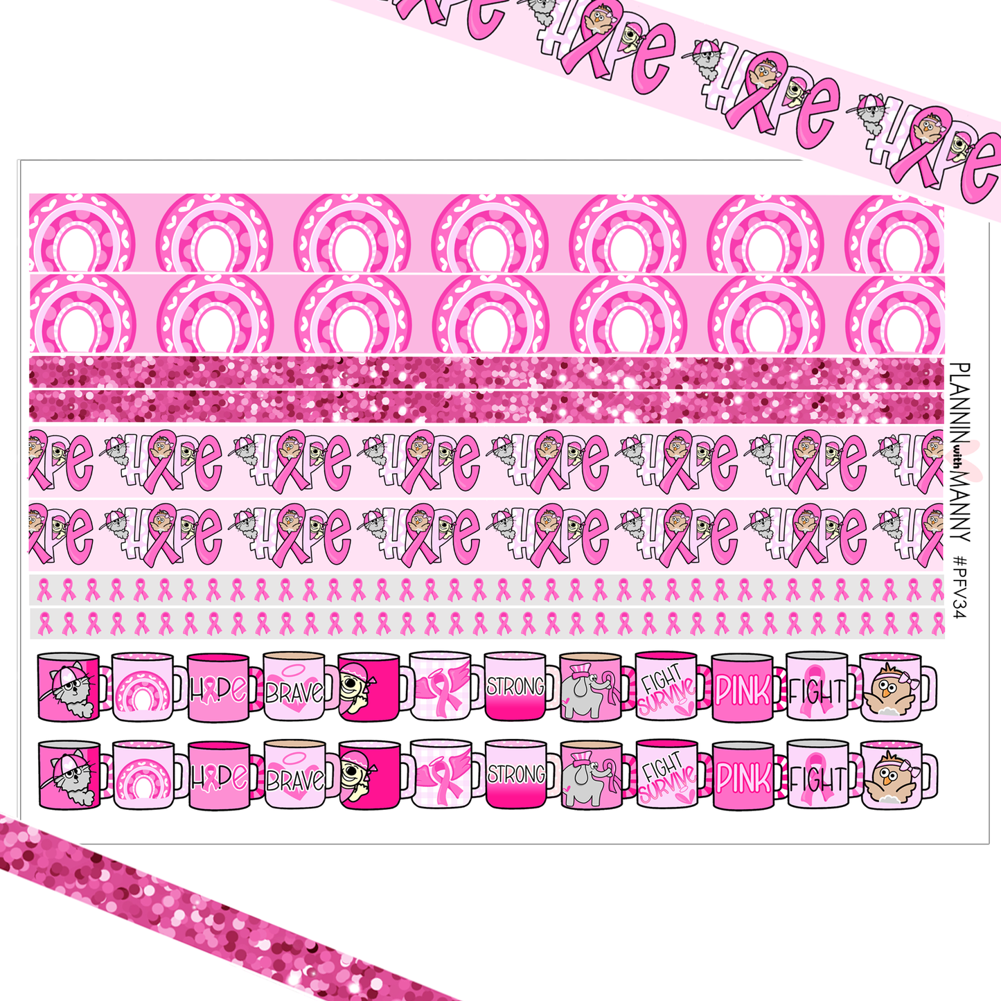 PFW34 Hope Washi Planner Stickers