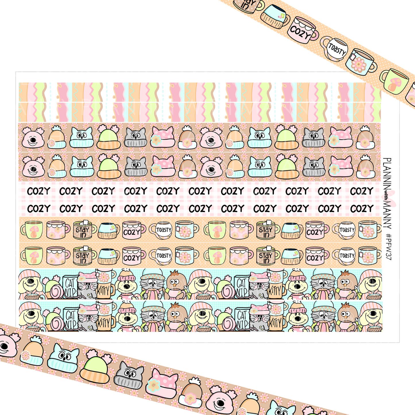 PFW37 Cozy Days Washi Planner Stickers