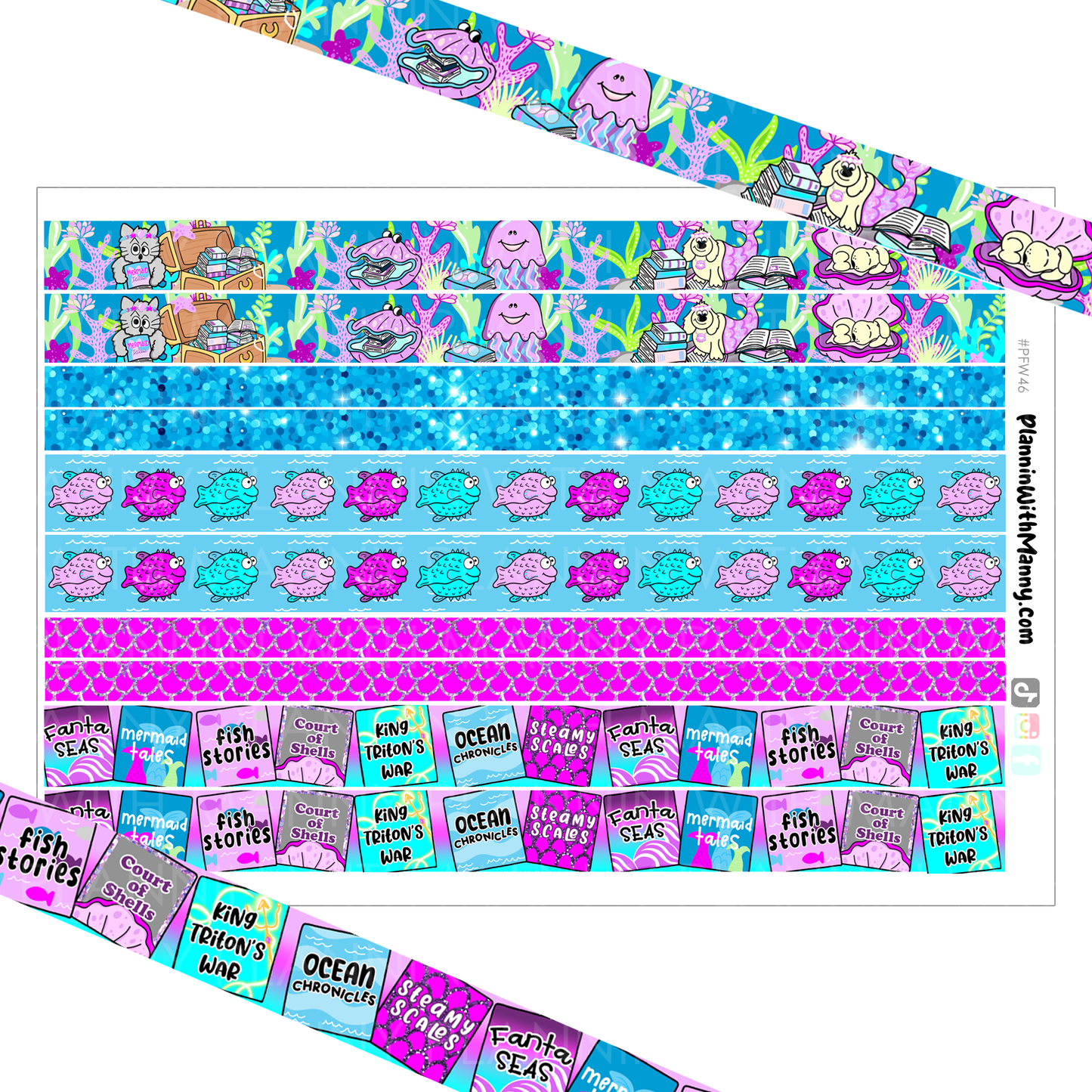 PFW46 Mermaid Tales Washi Planner Stickers