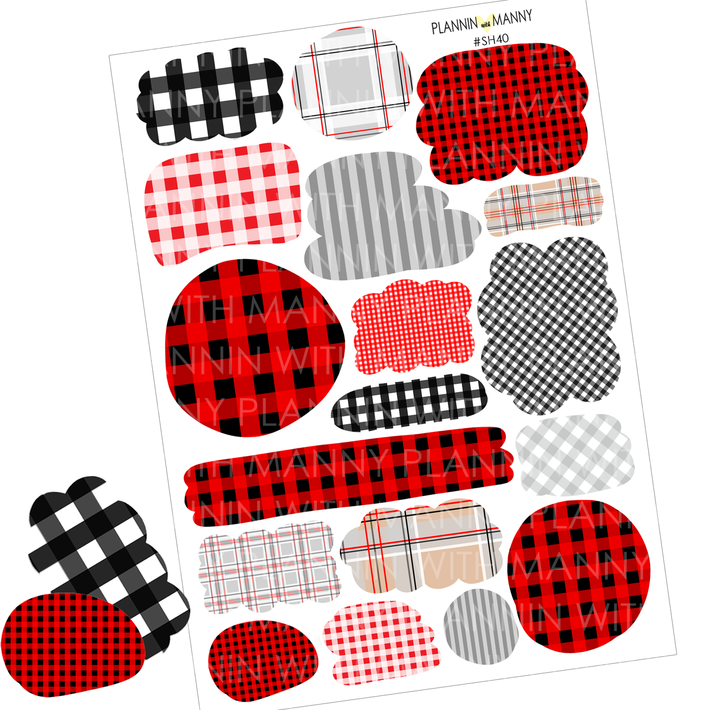 SH40 Glad in Plaid Write In & Layer Sticker Sheet