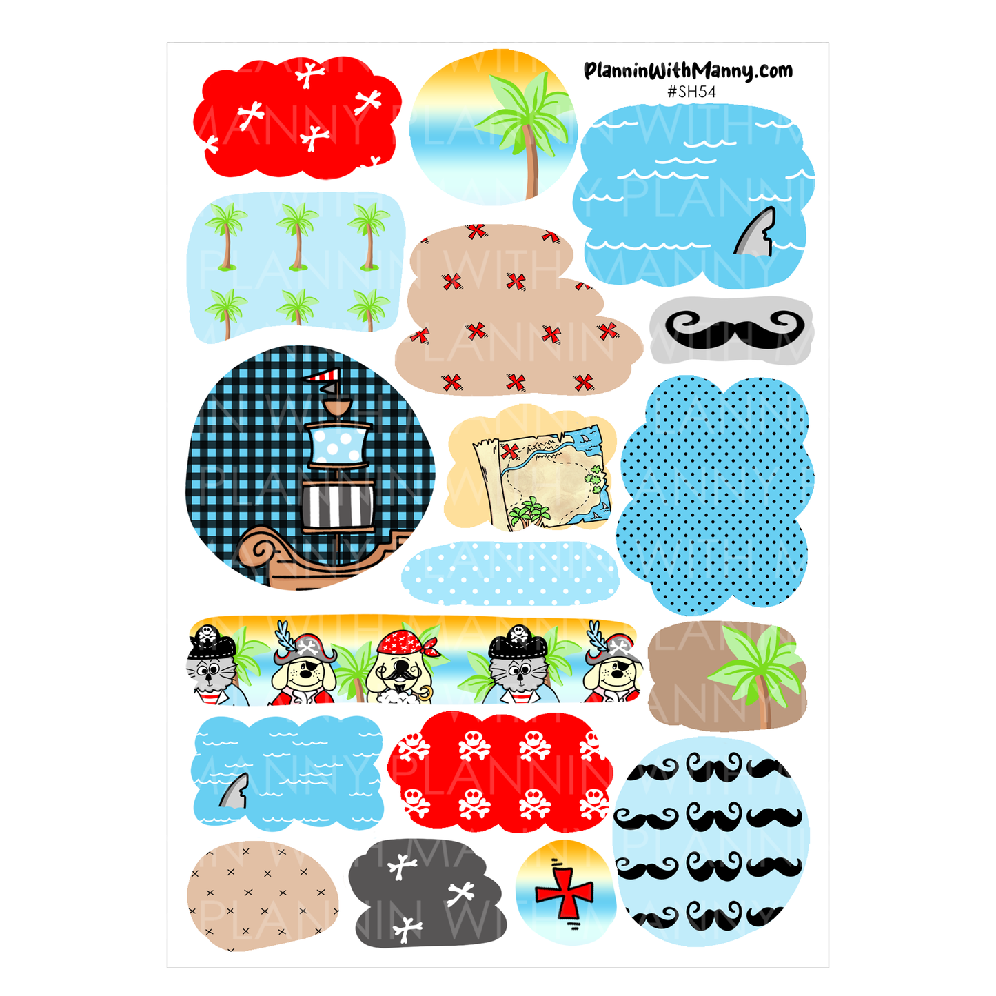 DB229 Pirate Life -Large Sticker Sheet Set