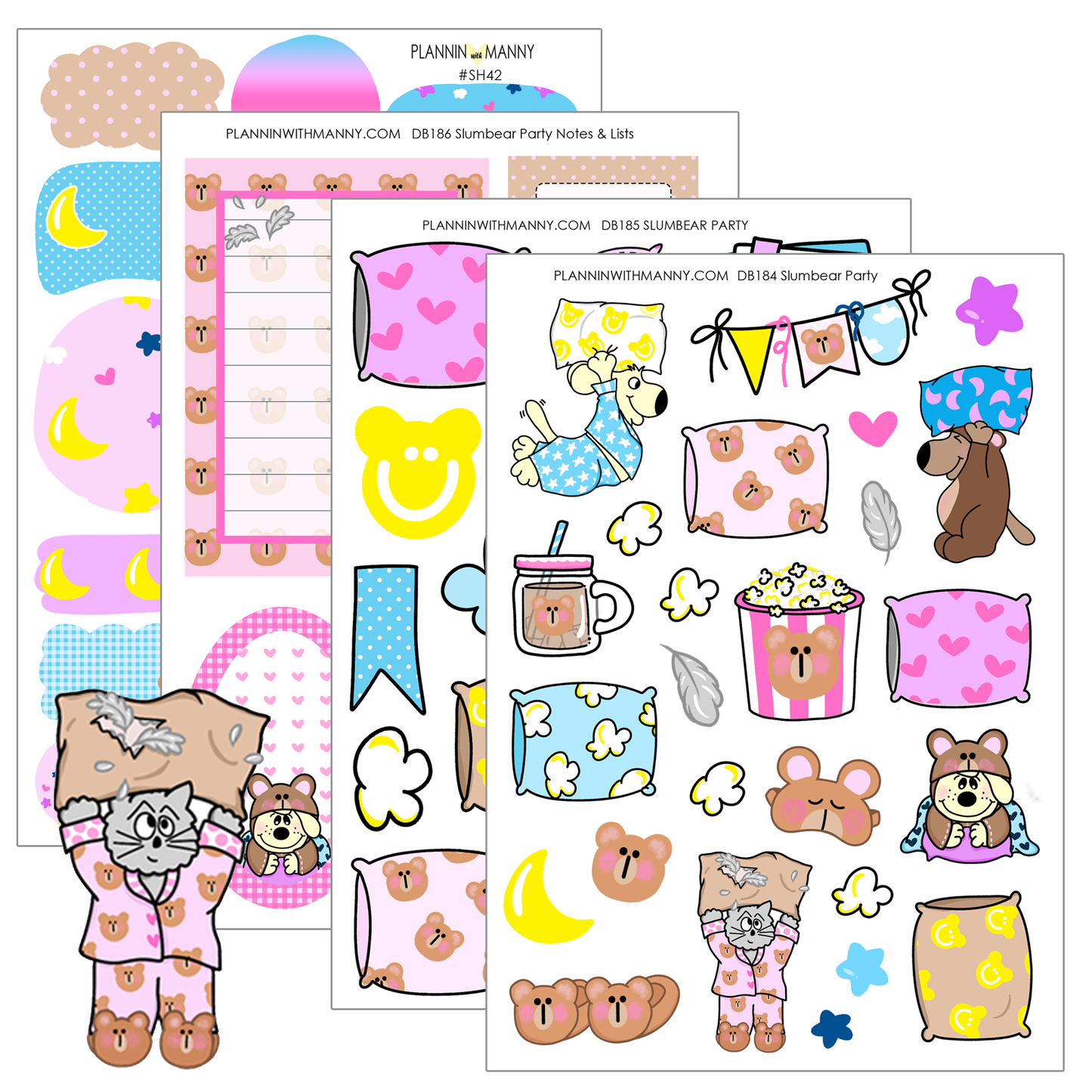 I WANT IT ALL! Slumbear Party Large & Small Deco plus Washi Sheet