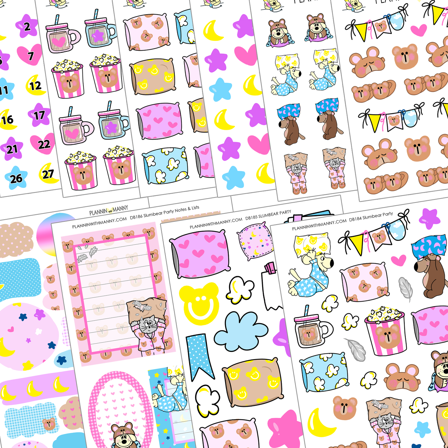 I WANT IT ALL! Slumbear Party Large & Small Deco plus Washi Sheet