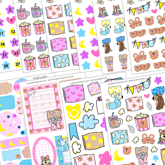 I WANT IT ALL! Slumbear Party Large & Small Deco plus Washi Sheet