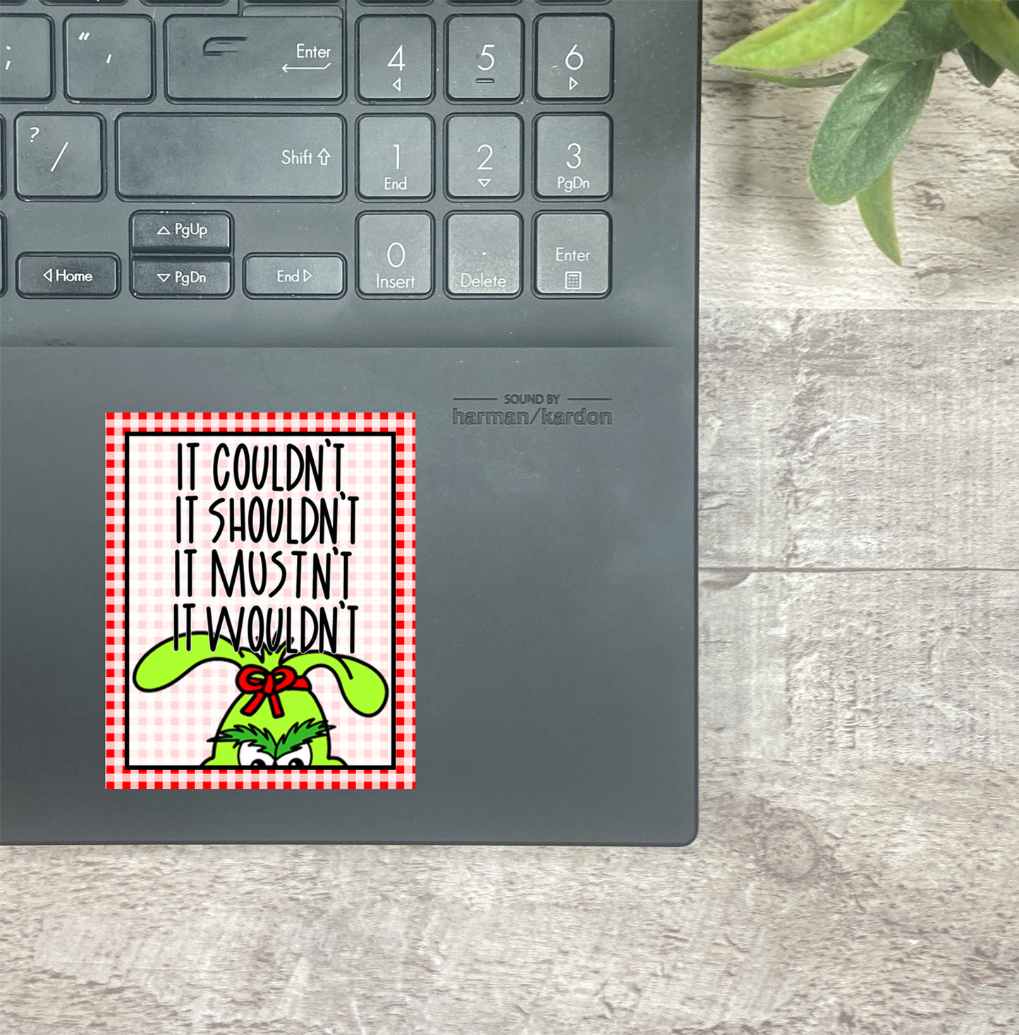 It Couldn't It Shouldn't Grinchy Vinyl Sticker, Magnetic Bookmark, & Notecard MB11