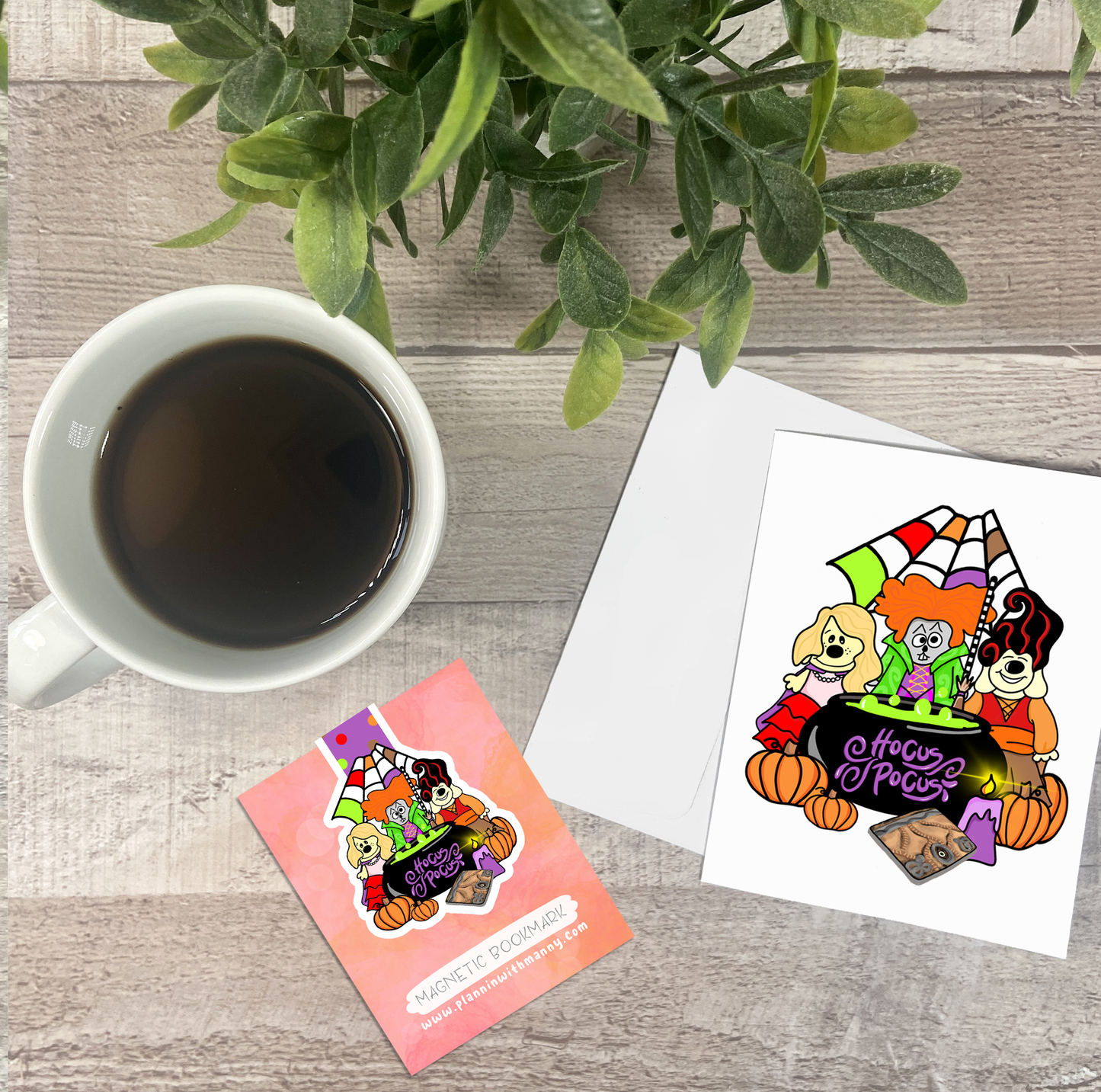 Hocus Pocus...Vinyl Sticker, Magnetic Bookmark, & Notecard MB24