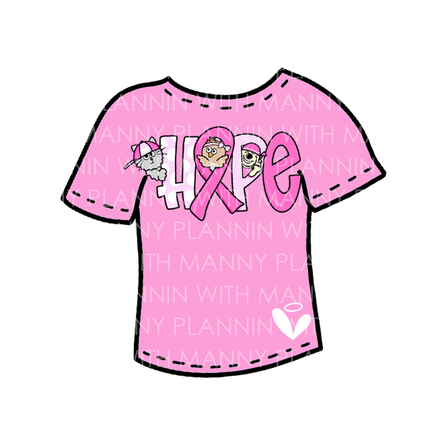 Hope T-Shirt... Vinyl Sticker, Magnetic Bookmark, & Notecard MB38