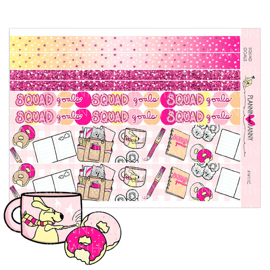 W11C Squad Goals Washi Sticker Sheet