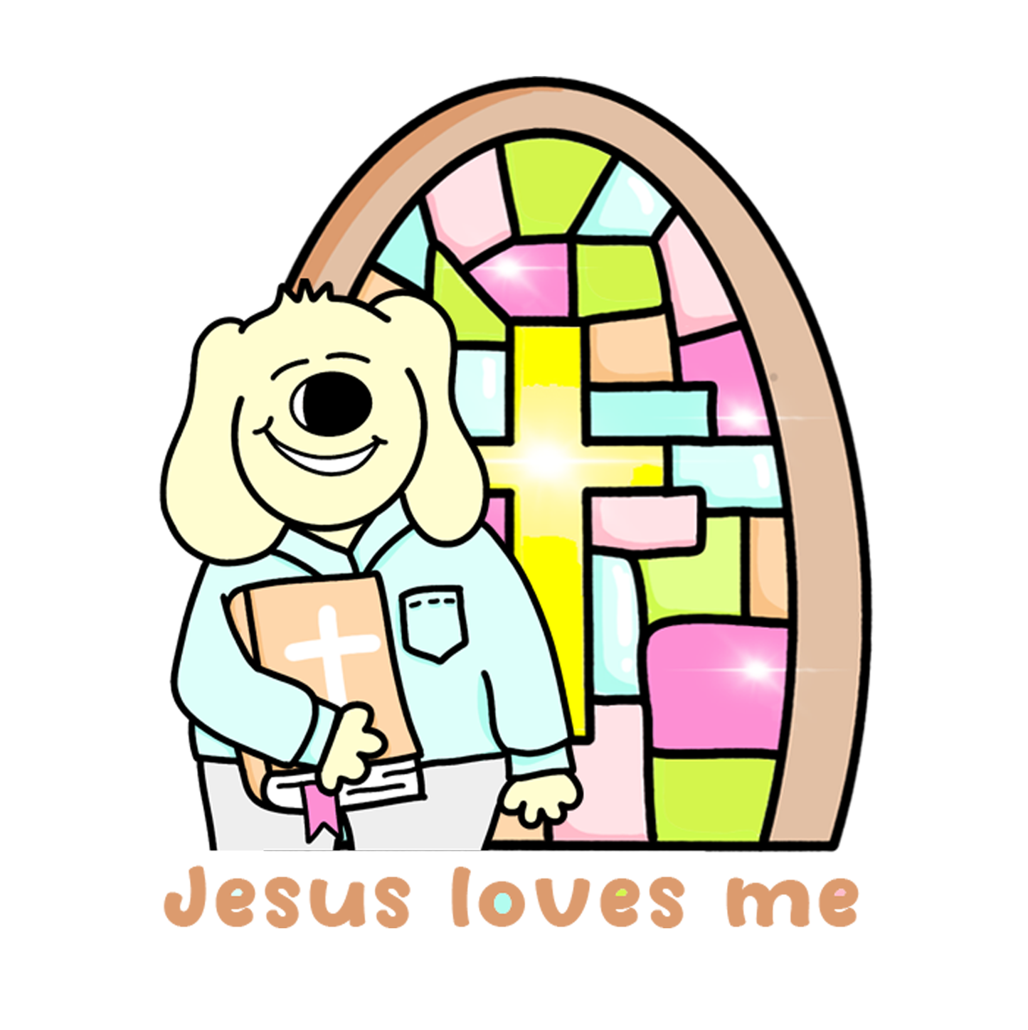 Jesus Loves Me... Vinyl Sticker, Magnetic Bookmark, & Notecard MB44